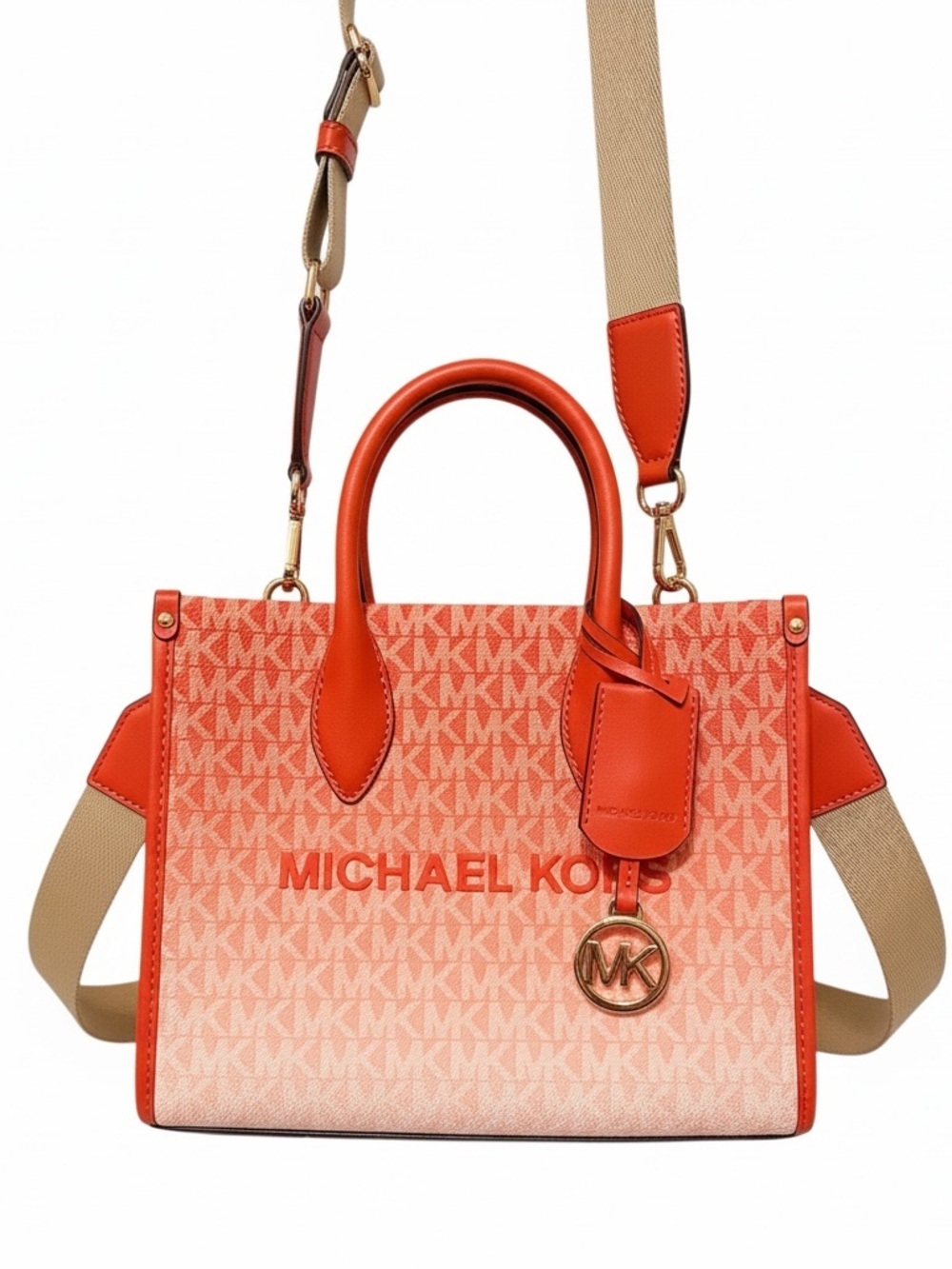 Michael Kors Orange Gradient Signature Logo Satchel